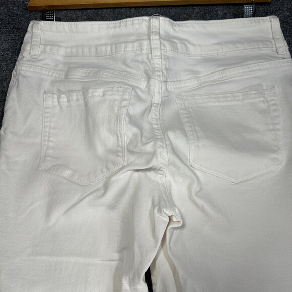 NYDJ Not Your Daughters Jeans Womens 6 White Denim Cotton Stretch Crop Button - Picture 10 of 10